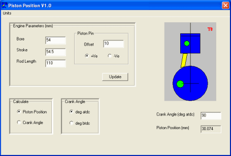 Desktop Piston Position Programme