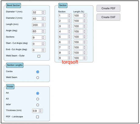 TorqSoft - Exhaust Bend Template Programme