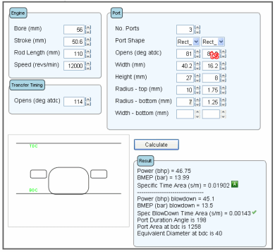 Torqsoft - Exhaust Time Area Programme - TZ250B